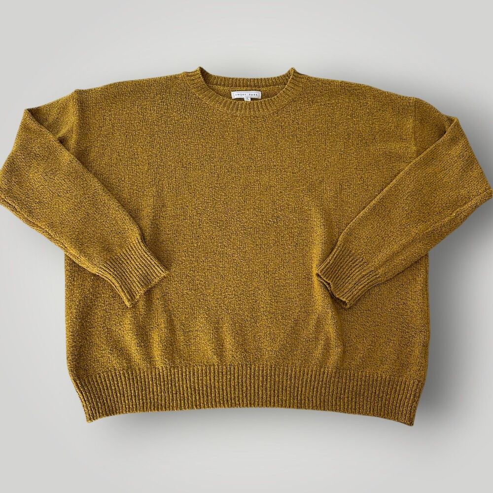 Emory Park Women's S Mustard Yellow Long Sleeve Crew Neck Sweater